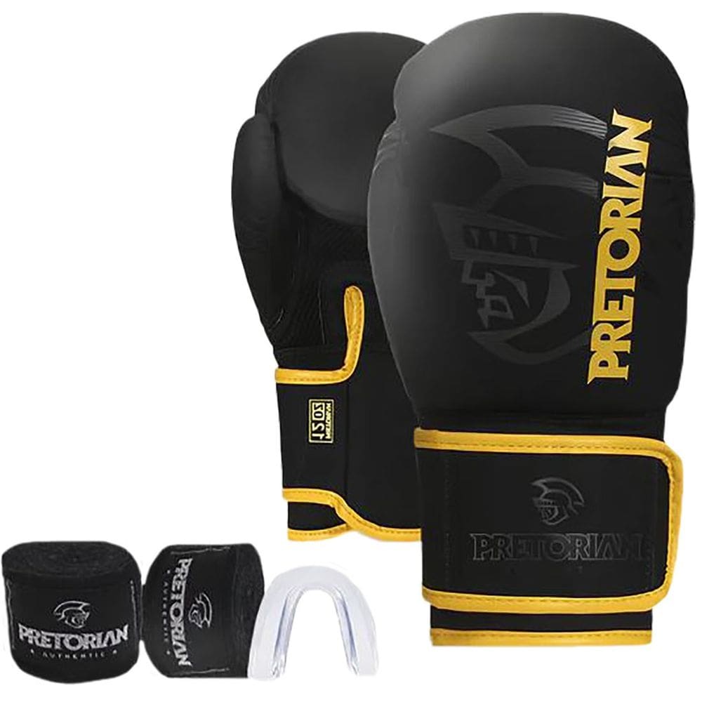 Kit Luva Boxe Pretorian First FX2 Luva+Faixas+Protetor Bucal Unissex