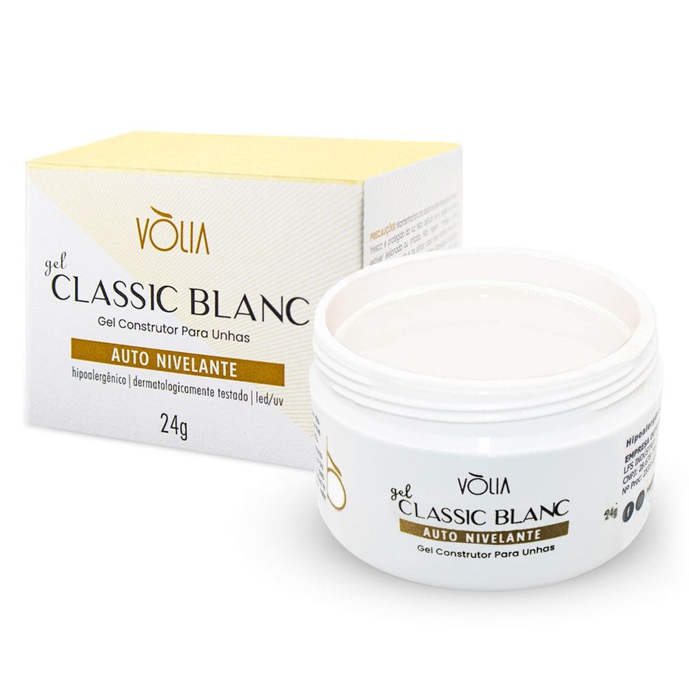 Gel Led Uv Alongamento De Unhas Classic Blanc 24g Vòlia