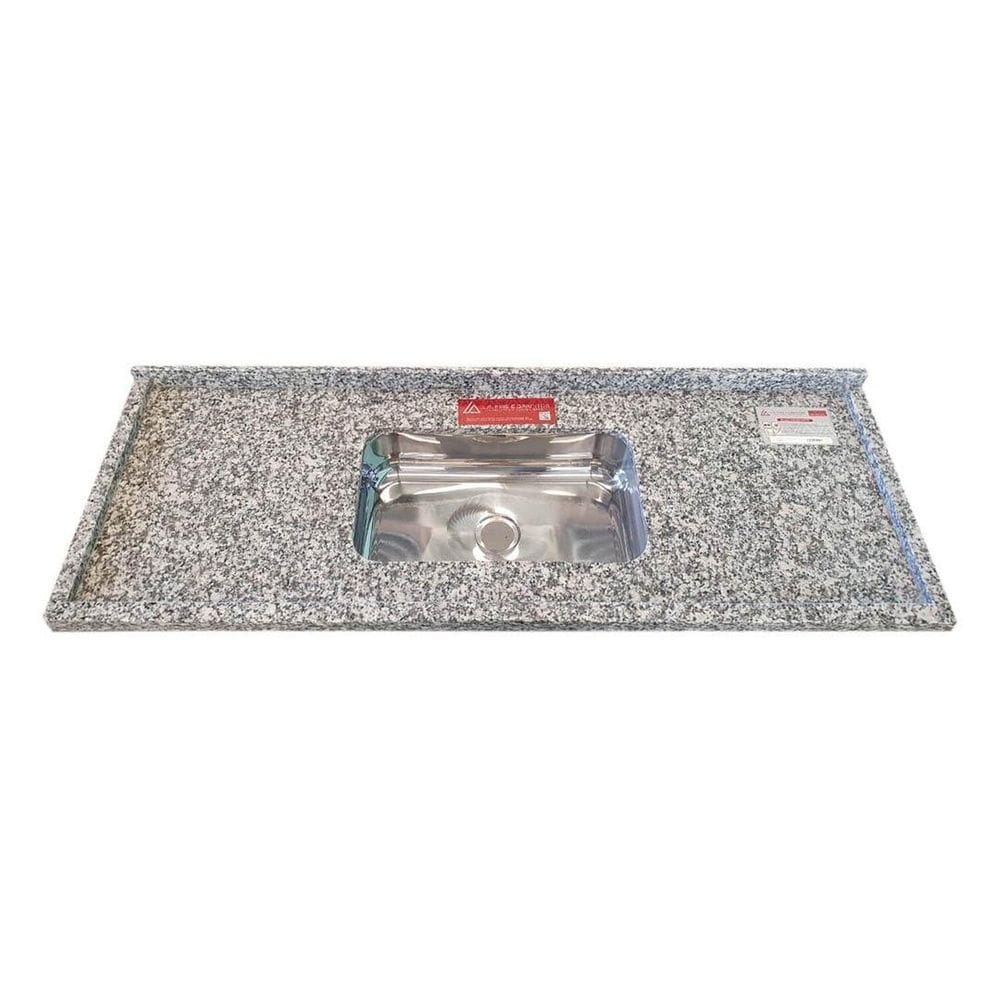 Pia de Cozinha Granito 120 Cm Corumba Plus Cuba Simples Cinza Corumba