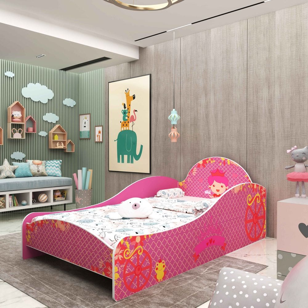 Cama Infantil Princesinha 090 Rosa - Rede Móveis