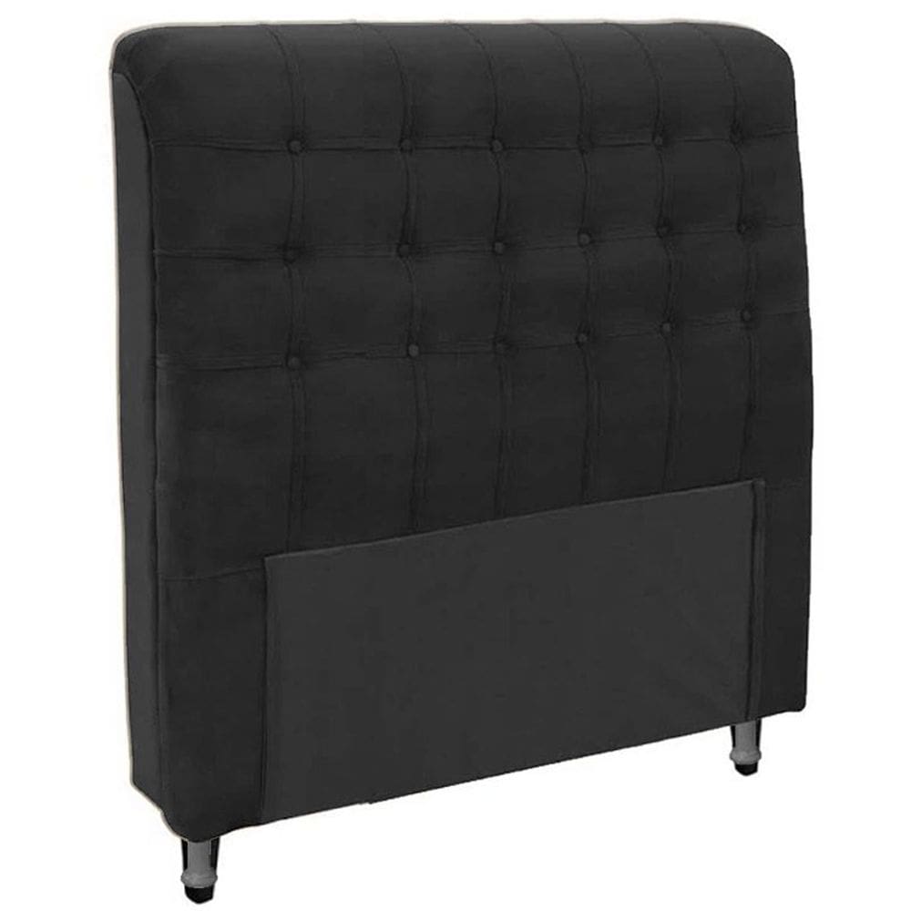 Cabeceira Ana Casal Quenn 1,60 Suede Preto - Montanaris Decor