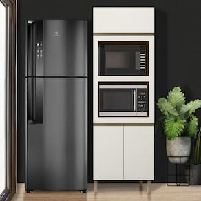 Paneleiro De Cozinha 3 Portas Carvalho Rústico Off White Cetim Kali Nicioli