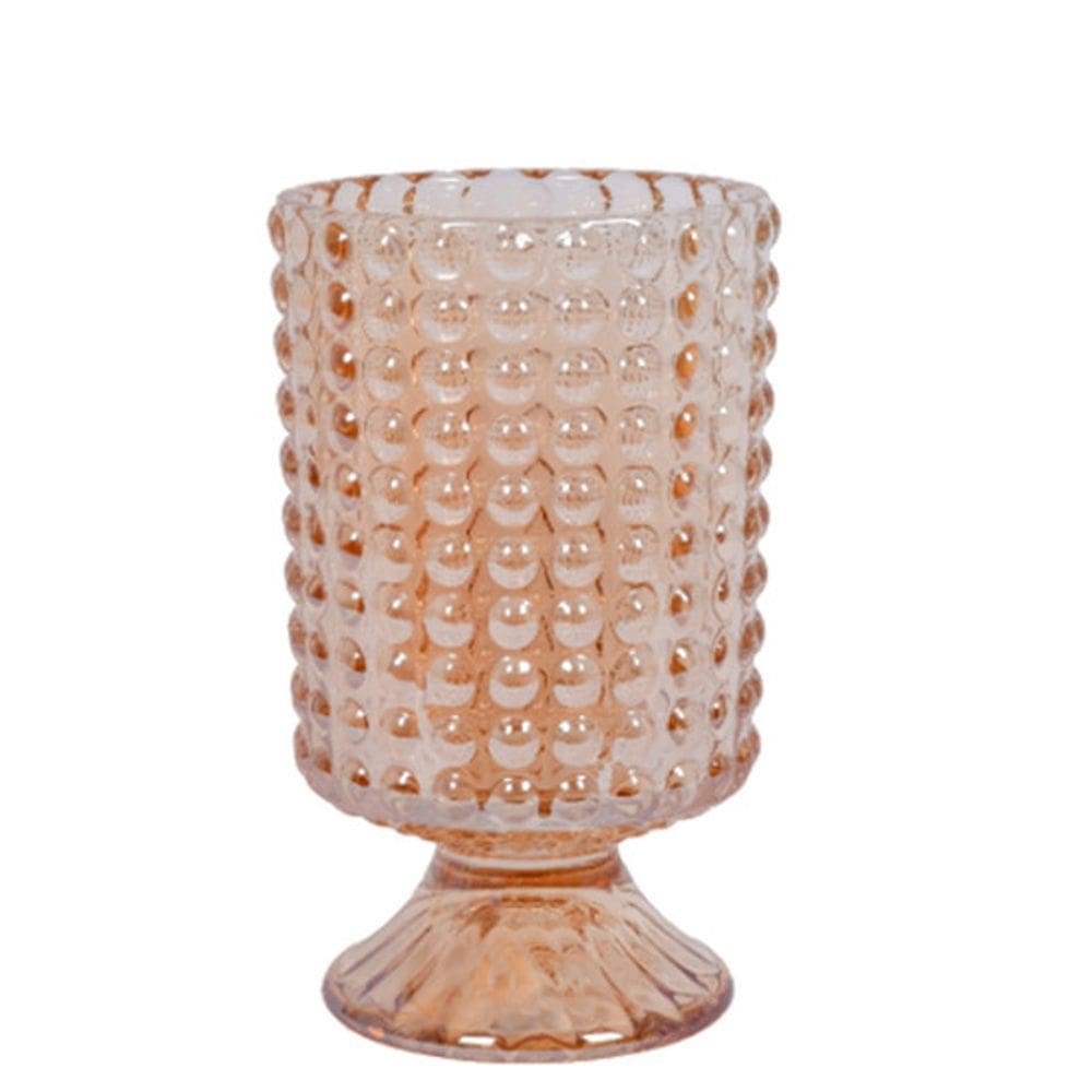 Vaso De Vidro Ambar Efeito Espelhado