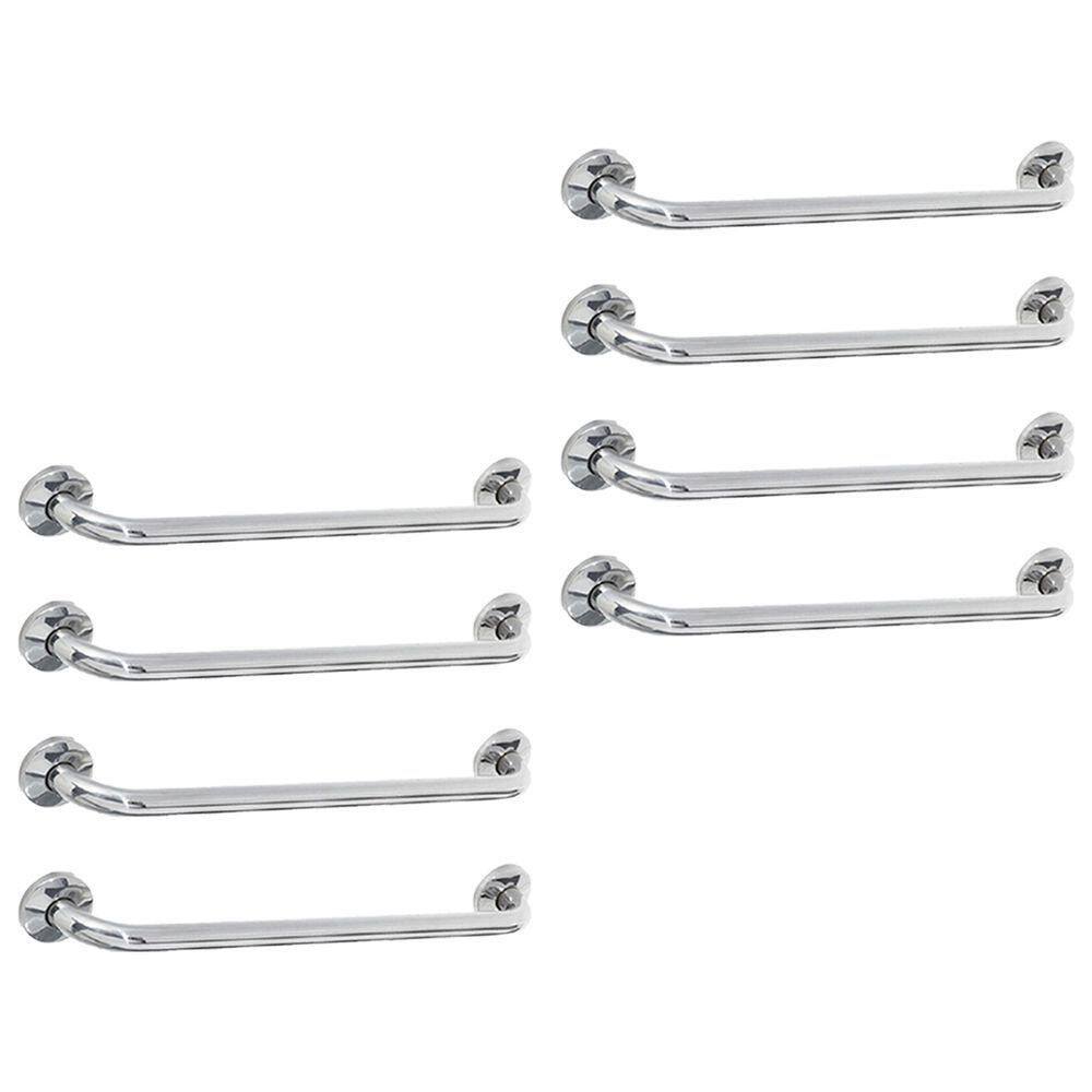 Alça De Apoio 60cm Barra Inox Kit 8 Uni Idoso Banheiro Corrimao Suporte Resistente