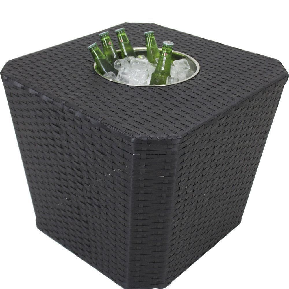 Mesa Grécia Em Alumínio Com Balde P- Bebidas Preto
