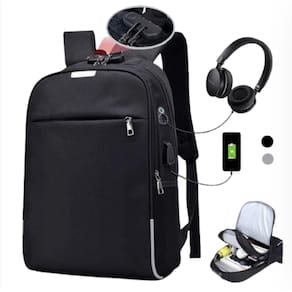 Mochila de Segurança 25L - Com Cadeado de Senha e Porta USB, Ideal para Estudantes e Profissionais