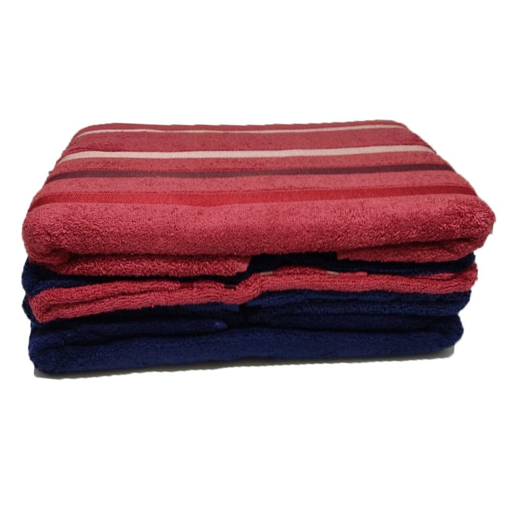 Jogo de Banho Teka 500g/m² 5 Pçs Macia Boa Absorção Fio Penteado Azul e Rosa Lumiere