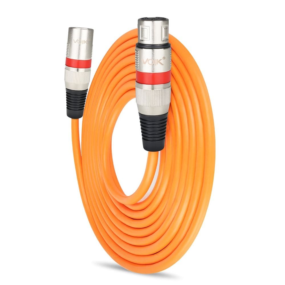 Cabo de Microfone Balanceado XLR/XLR (Macho/Fêmea) 3 Metros Laranja CM6847- Voik