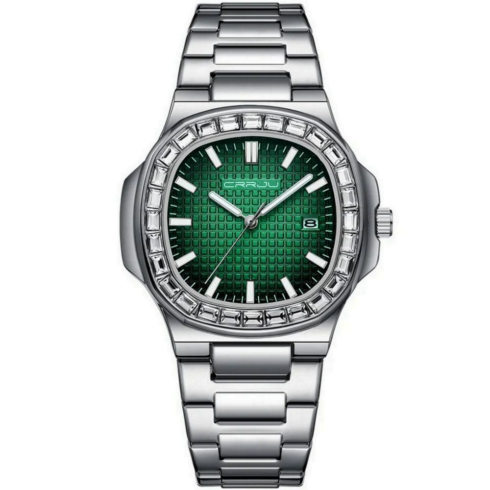 Relogio Masculino Casual Quadrado em Aço inoxidável Impermeavel 3atm