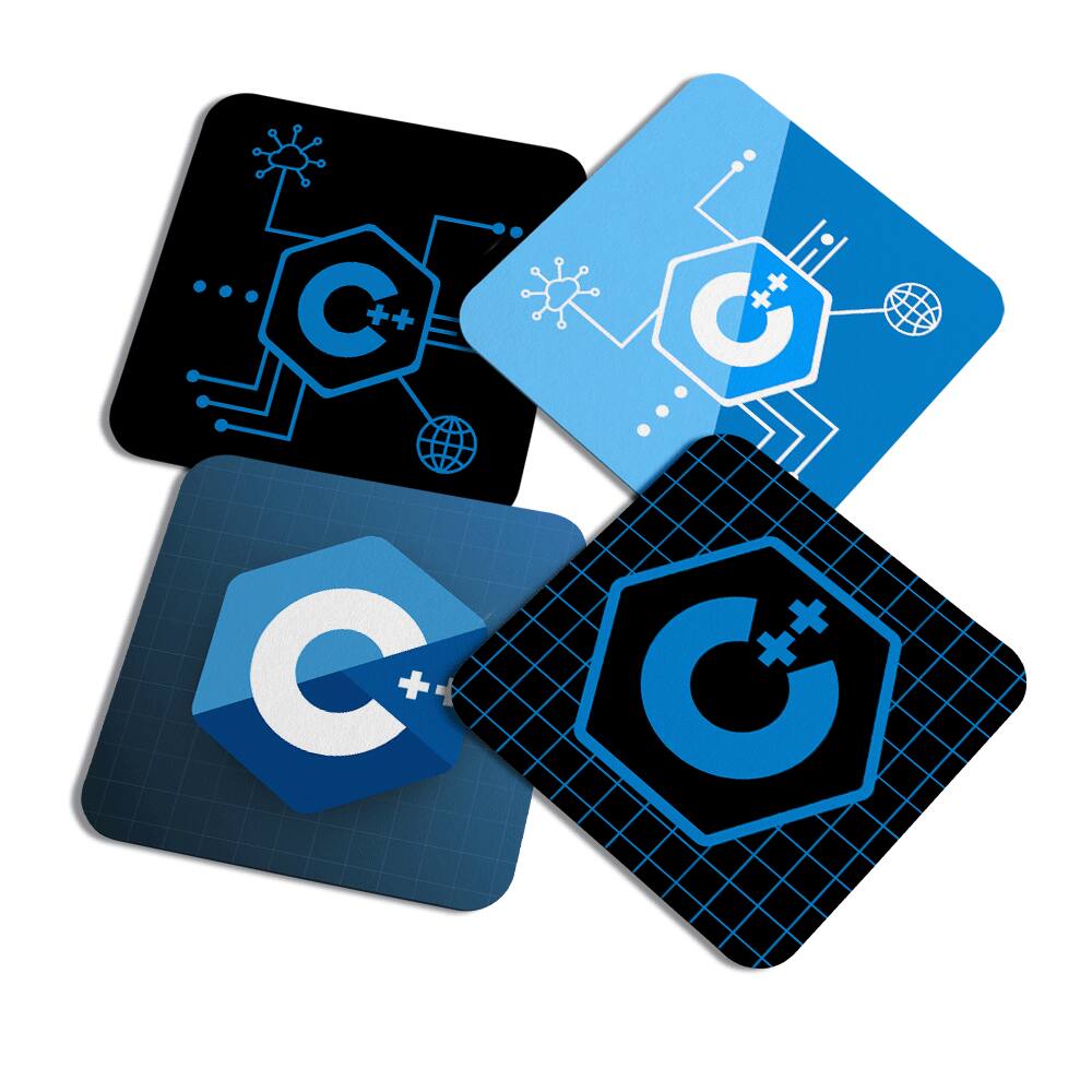 Porta copos Geek Dev Programador - Linguagem C++ - 4pçs