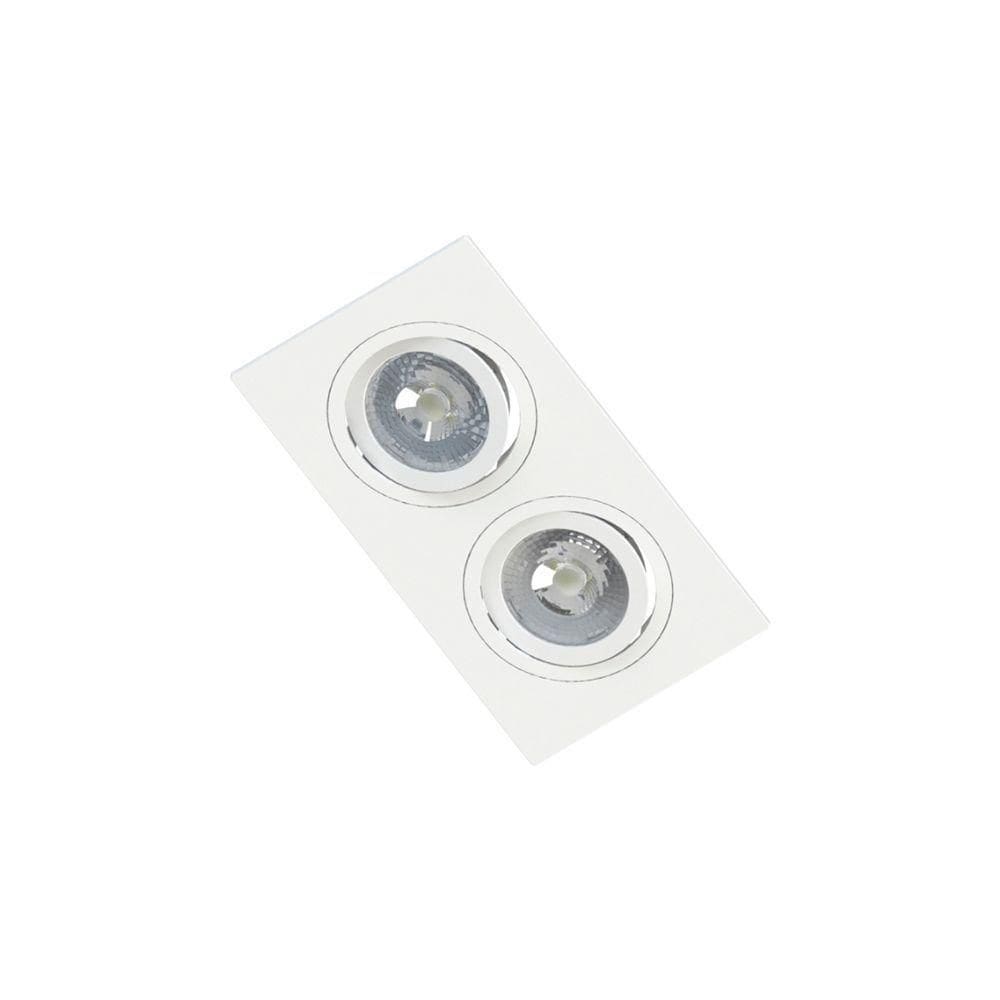 Spot De Embutir Plano Save Energy Para 2 Lâmpadas Par 20 E27 Bivolt Branco
