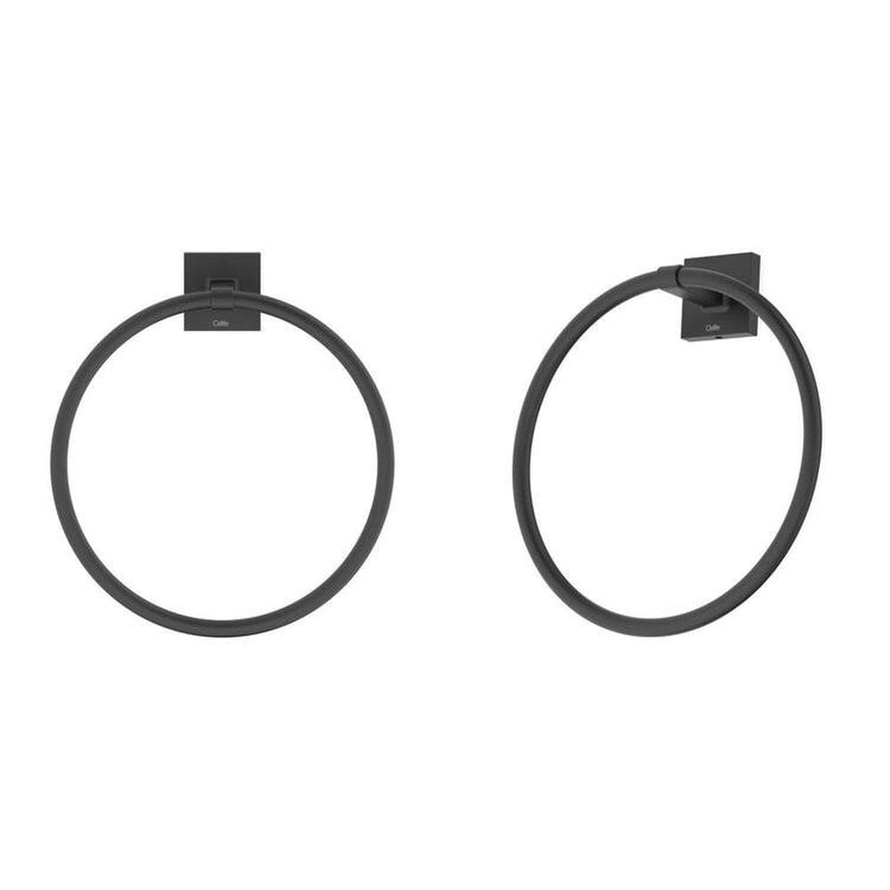Kit com 2 Toalheiro Anel Up Estilosa para Seu Banheiro Preto Matte