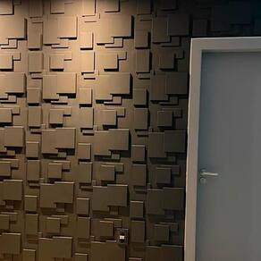 Revestimento de Pvc 1 Placa 3D Quadratto Preto 50cm X 50cm Decorativo