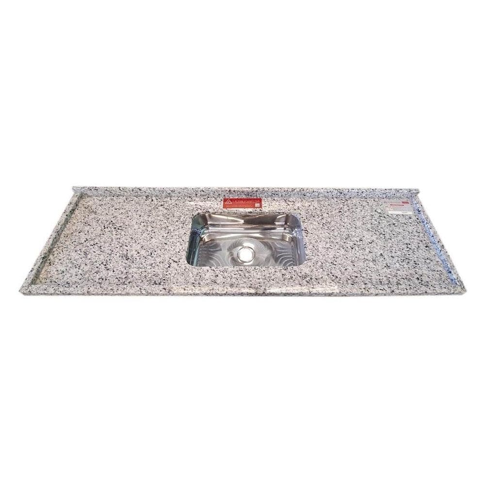Pia de Cozinha Granito 120 Cm Portinari Plus Cuba Simples Branco Portinari