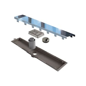 Ralo Linear Elleve Versatile 8925 50Cm Saída Central Com Tampa Polida
