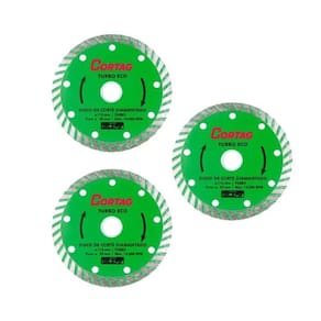 Kit 3 Disco De Corte Diamantado Turbo Eco 110X20Mm 4.3/8``