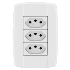 Tomada Tripla Ilumi Linha Lev 10A Monobloco Fácil Instalação