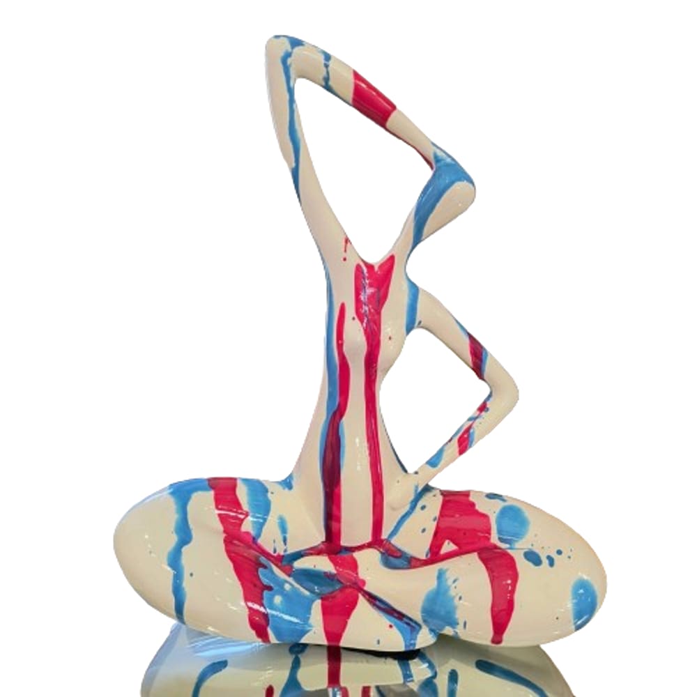 Estatueta Arte Moderna Mulher Yoga 25Cm