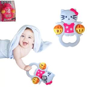 Chocalho de Mão para Bebê Menina Pisca Luzes Luz Colorida Hello Kitty Baby Presente Educacional Sensorial Infantil