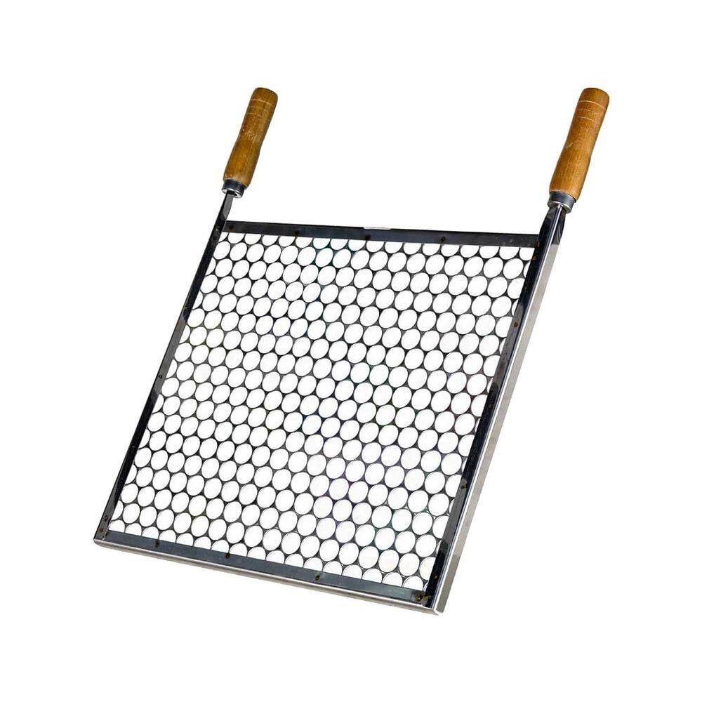 Grelha Retangular Inox Tela Moeda Para Churrasqueira 50x40cm
