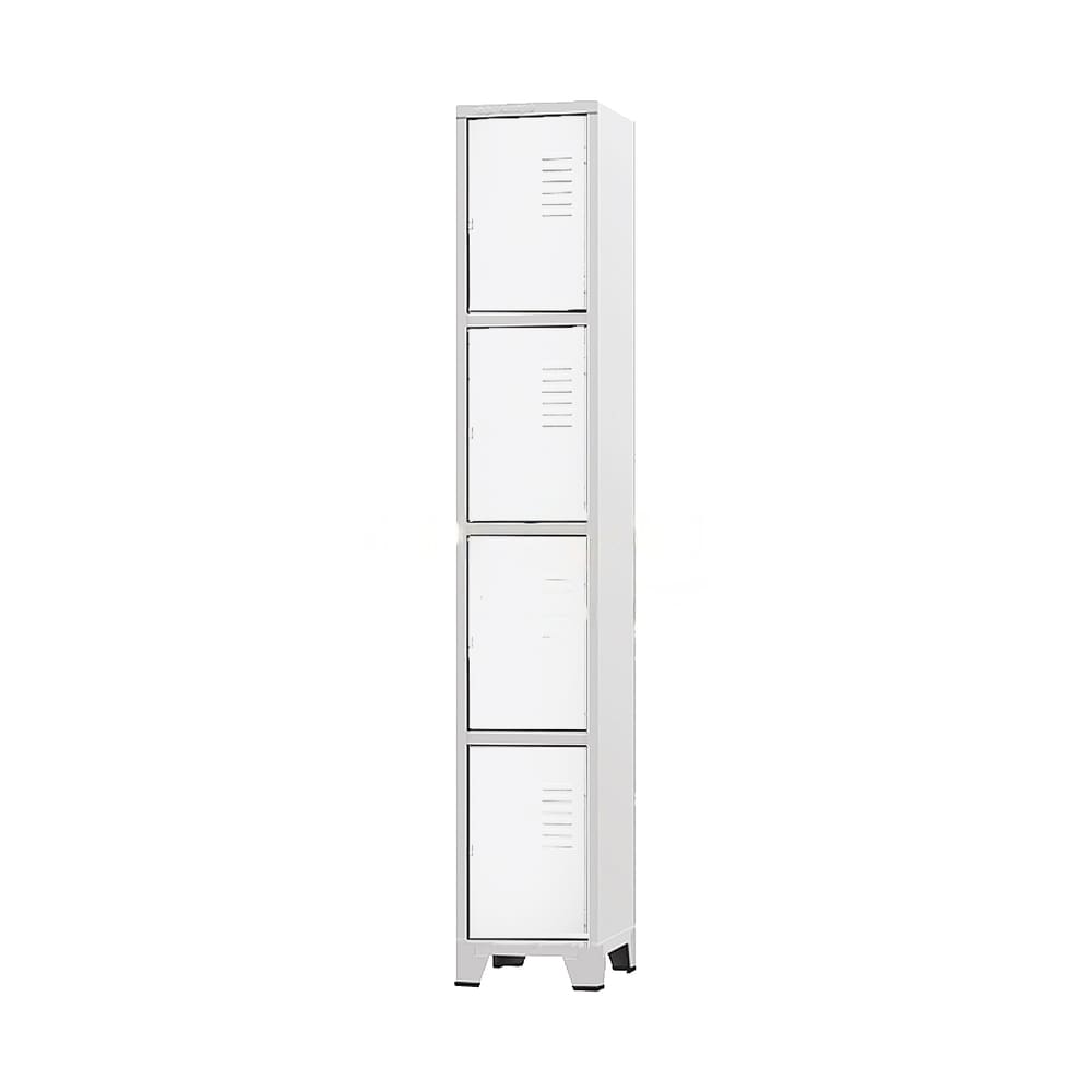 Armário Roupeiro De Aço Para Vestiário 4 Portas Locker Branco Com Chave