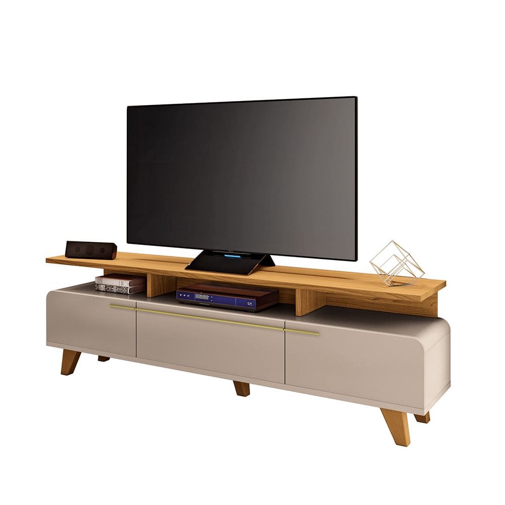 Bancada para Sala de Estar 200 cm Hermione H01 Off White - Cinamomo Clique Chique