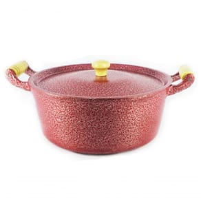 Caçarola Panela Reta Craqueada De Alumínio 26Cm Vermelho
