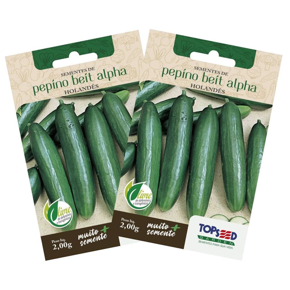 2X Sementes de Pepino Beit Alpha (Holandês) TOPSEED