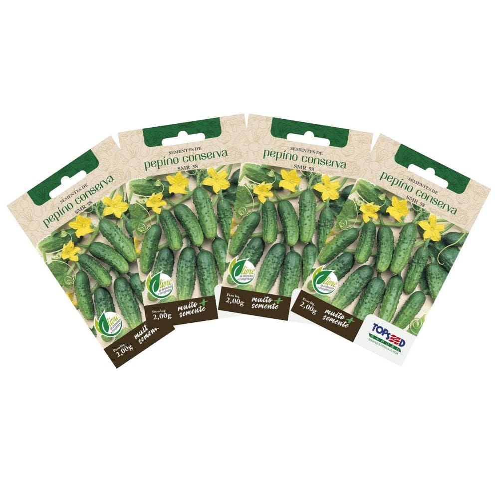 4X Sementes de Pepino (Para Conserva) TOPSEED