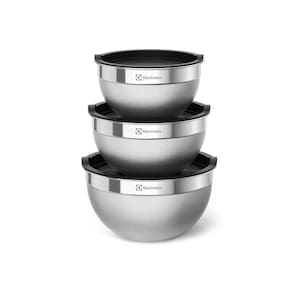 Conjunto 3 Bowls De Inox Com Tampa Plástica Electrolux Cor:inox