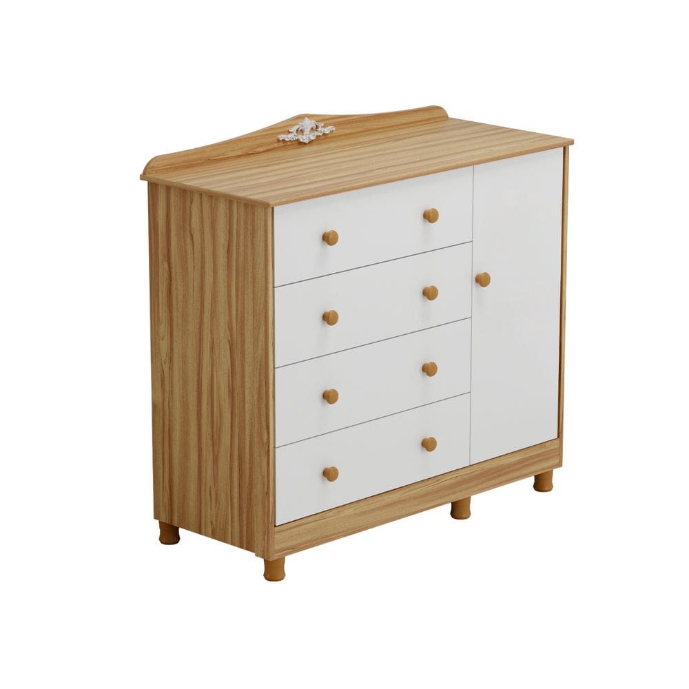 Comoda Bebe Moveis Peroba Provençal Elo 04 gav 01 pt LS MDF