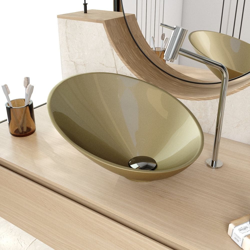 Cuba de Apoio Meia Lua Bm38 38,5x38,5cm Lapimat Ouro Velho