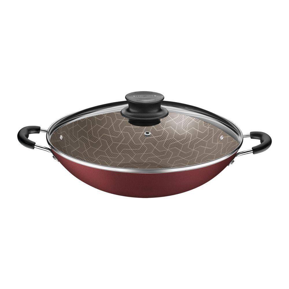 Wok Tramontina Paris Com Revestimento Interno E Externo Em Antiaderente Starflon Max Vermelho
