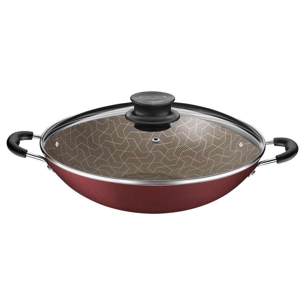 Wok Tramontina Paris Revestimento Interno E Externo Em Antiaderente Starflon Max Vermelho