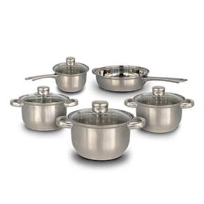 Conjunto Panelas 5 Peças Tampa Vidro Aço Inox