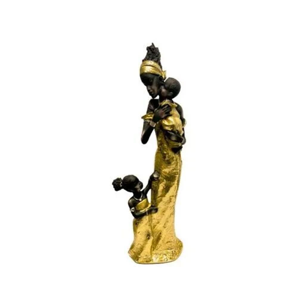 Estatueta Mulher Africana E Filhos