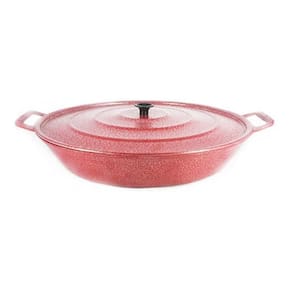 Frigideira Panela Alça De Alumínio Craqueada 40Cm Vermelho