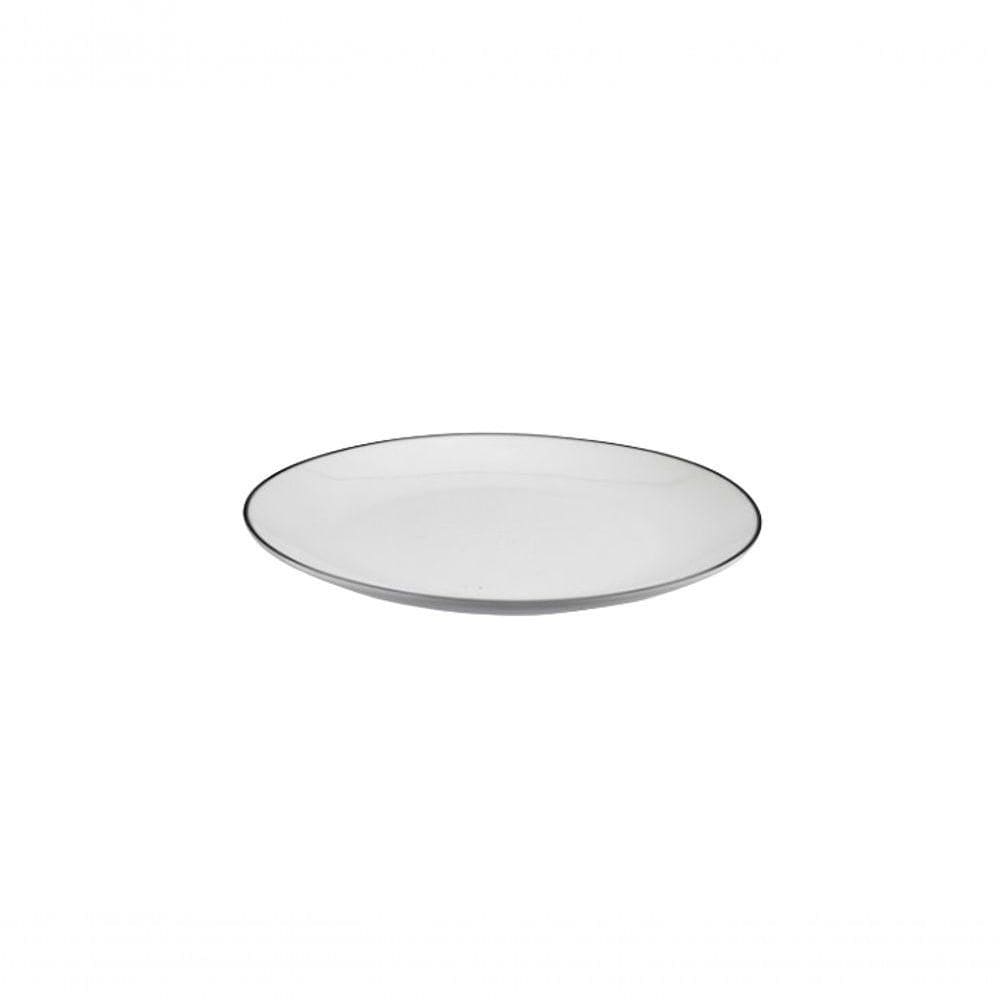 Prato De Sobremesa Em Porcelana Legacy Silver 19cm L’hermitage Branco
