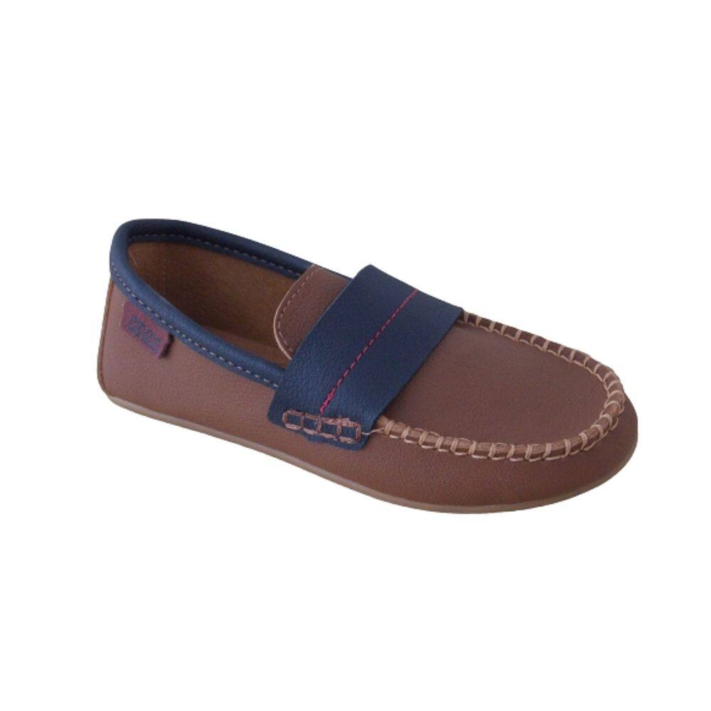 Sapato Mocassim Klin Curumim Whisky/Marinho Cód: 94
