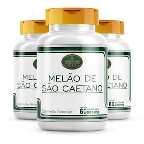 Kit 3 Potes Melão De São Caetano 100% Natural Cápsulas