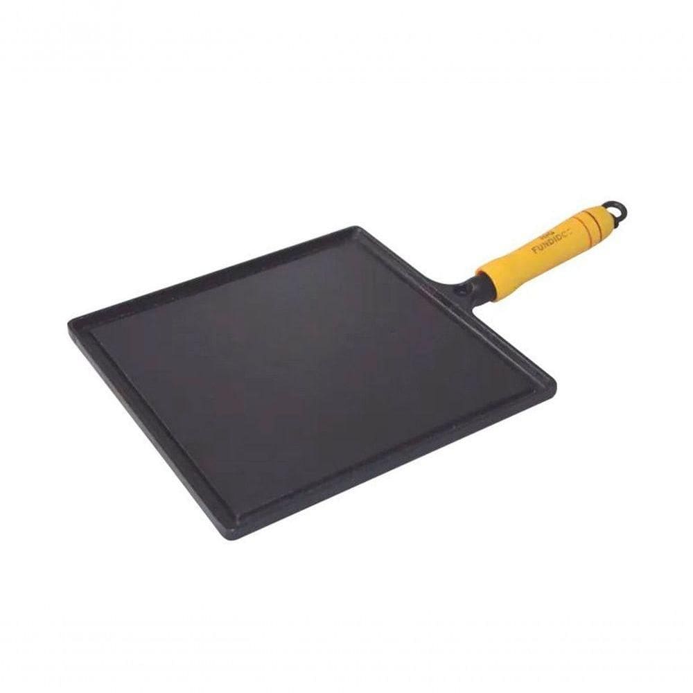 Bifeteira De Ferro Fundido Quadrada Lisa - Medidas 25X25Cm