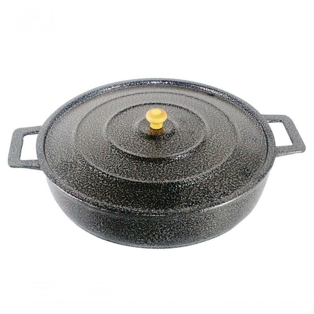 Frigideira Panela Alça De Alumínio Craqueada 30Cm Preto