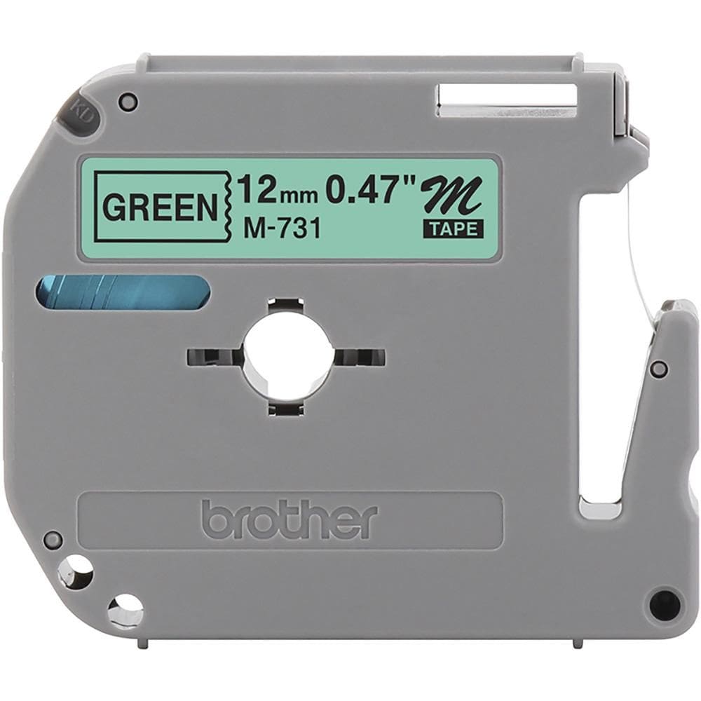 Fita Brother M-731 12mm Preto/Verde