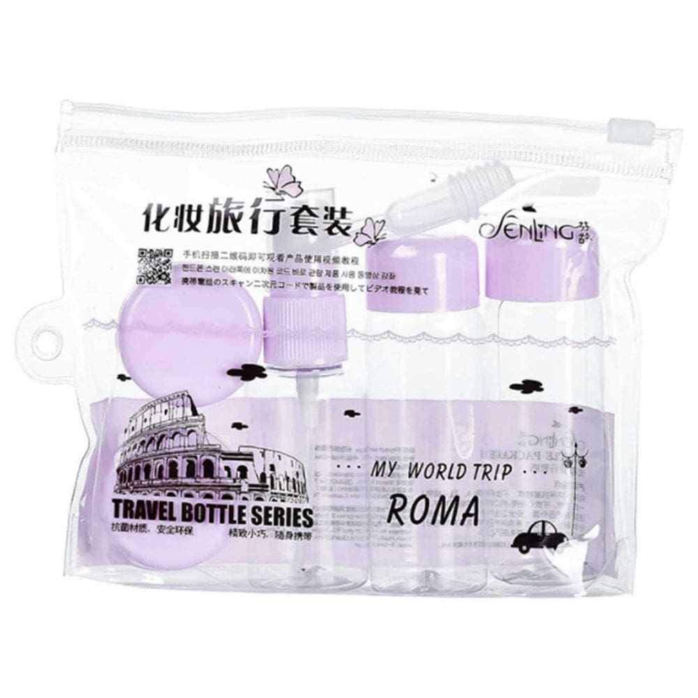 Kit Frascos De Viagem Lilas Pequeno Necessaire Transparente - Sb6553