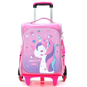 Mochilinha Infantil Unicornio Viagem Com Rodas Tripla