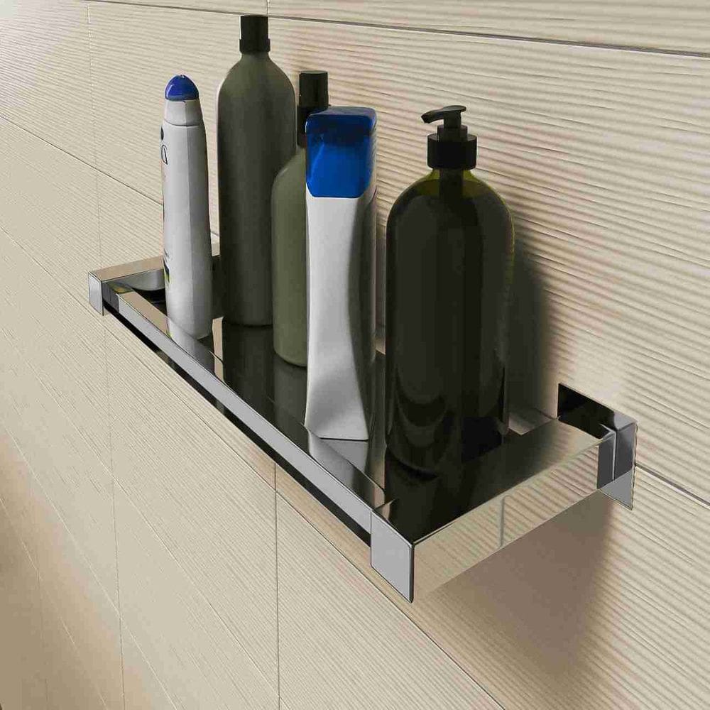 Porta Shampoo 50cm Aço Inox Alto Brilho Linha Quadrada
