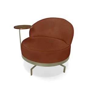 poltrona giratória nash linho bouclé terracota