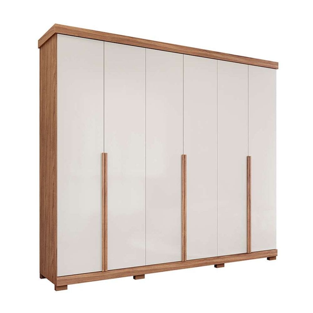 guarda-roupa casal guarapari 6 pt 6 gv cinamomo e off white