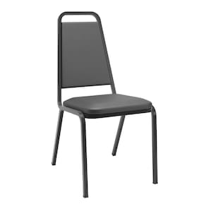 Cadeira Empilhavel Th2 Couro Eo Cologico Preto - Plaxmetal