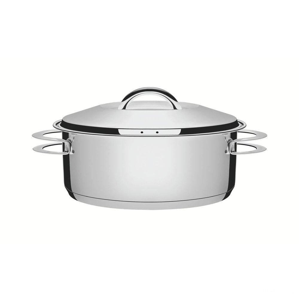 Caçarola Tramontina Solar Rasa Em Aço Inox Fundo Triplo Com Tampa E Alças 24 Cm 4,7 L Tramontina